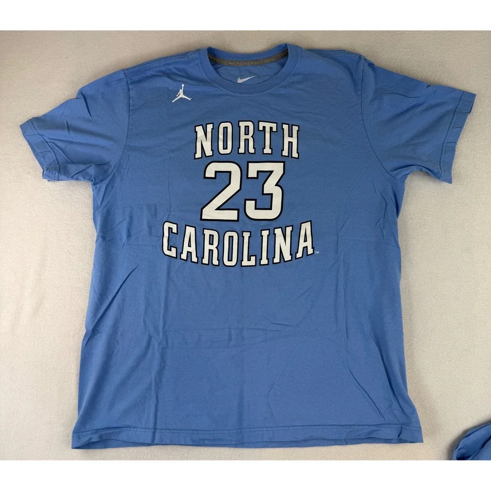 Nike Jordan T-Shirt Lot Mens XL Blue North Carolina Tar Heels MJ‎ 23 Basketball